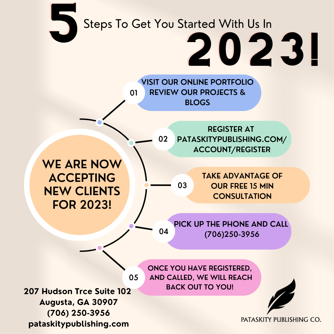 Pataskity Publishing Is Currently Accepting New Clients for 2023!